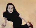 Μανταλίνα Ψωμά, Γυναίκα στο πάτωμα, 1999, λάδι σε μουσαμά, 115 x 145 εκ.