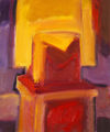 Maria Ziaka, Red on yellow, 2005, oil, 50 x 50 cm
