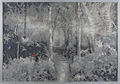 Yiorgos Avgeros, Forest, 2016, oil on transparency, 80 x 114 cm