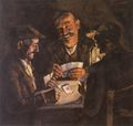Koula Bekiari, Friendly game of cards, c. 1940, oil on canvas, 89 x 85 cm