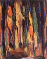 Koula Bekiari, Yellow trees, 1959, oil on cardboard, 86 x 69 cm