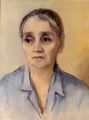 Koula Bekiari, Portrait of Anna Bekiari, oil on plywood, 48 x 39.5 cm