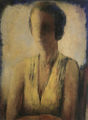Koula Bekiari, Portrait of Eleni Makarona, 1981, oil on wood, 64 x 52 cm