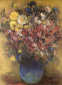 Koula Bekiari, Blue vase, oil on cardboard, 48 x 33 cm