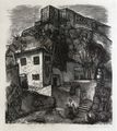 Koula Bekiari, Old Athens, 1940, woodcut, 21.5 x 19 cm
