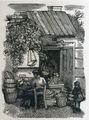 Koula Bekiari, Greengrocer during the Occupation, 1944, woodcut, 26.9 x 19.9 cm