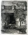Koula Bekiari, Cafe, 1944, woodcut, 34.3 x 26.8 cm