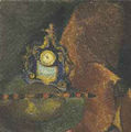 Πελαγία Κυριαζή, Χρόνος, 1975, λάδι σε ύφασμα, 50 x 50 εκ.