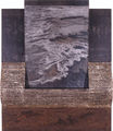 Βασίλης Γέρος, Τα νερά τραβήχτηκαν να δείξουν την ορμή τους, 2005, οξειδώσεις σε χάλυβα, 90 x 75 εκ.