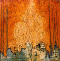 Νίκος Μιχαλιτσιάνος, Για τα βέλη του Έρωτα, 1993, λάδι σε καμβά, 200 x 200 εκ.