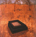 Nikos Michalitsianos, Fires, 1998, oil on canvas, 120 x 120 cm