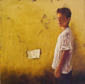 Nikos Michalitsianos, Two whites, 2003, oil on canvas, 70 x 70 cm