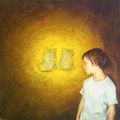 Nikos Michalitsianos, Into the light, 2003, oil on canvas, 110 x 110 cm