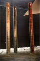 Titika Salla, Trunks, construction, lithographs in plexiglas, height 238 cm, diameter 18 cm