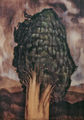 Titika Salla, The cypress, painting on wood