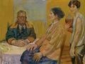 Τάσος Μισούρας, Η οικογένεια του καλλιτέχνη, 1984-85, λάδι σε καμβά, 86 x 110 εκ.