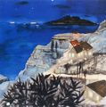 Christos Kechagioglou, House of nightime rendezvous, 2017, acrylics on canvas, 100 x 100 cm