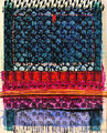 Βασίλης Καρακατσάνης, Carpets 2, Πλαγκτόν, 2017, μονοτυπία, ακρυλικό, γκουάς και λάδι σε καμβά, 150 x 120 εκ.
