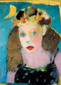 Ειρήνη Κανά, Κοριτσάκι, 2002, λάδι σε μουσαμά, 50 x 40 εκ.