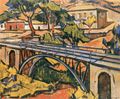 Jannis Spyropoulos, Bridge in Zachlorou, 1950, oil on canvas, 53 x 64 cm