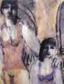 Yannis Psychopedis, Two figures, 1962, oil, 44 x 54 cm