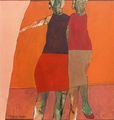 Γιάννης Ψυχοπαίδης, Οι δύο φίλες, 1967, τέμπερα, 34 x 34 εκ.