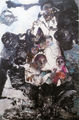 Maria Giannakaki, Children with baskets, 1999, ink on rice paper, 180 x 130 cm