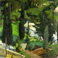 P. Tetsis, Garden, 1972, oil on canvas, 158 x 158 cm