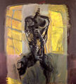 Yannis Adamakos, Corpus XX, 1985, oil, mixed media, 165 x 165 cm