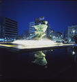 Costas Varotsos, The Runner, 1988, glass, iron, height 8 m, Omonia Square, Athens