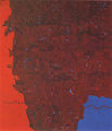 Θεόδωρος Στάμος, Ατέρμονο Πεδίο-Σειρά Ιερουσαλήμ, Φλεγόμενη Βάτος, 1988, ακρυλικό σε καμβά, 145,5 x 125 εκ.