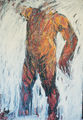 Μιχάλης Μαδένης, Γυμνός άνδρας, 1992, λάδι σε μουσαμά, 200 x 137 εκ.