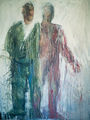 Μιχάλης Μαδένης, Φιγούρες, 1992, λάδι σε μουσαμά, 190 x 144 εκ.