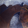 Tassos Mantzavinos, Bridge, 1991-92, oil on canvas, 160 x 160 cm
