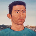 Emmanouil Bitsakis, Portrait-Athens, 2001, oil on canvas, 25 x 25 cm