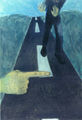 Γιάννης Παπαγιάννης, Μη περπατάς στη μέση της λεωφόρου, ενότητα "Οι απαγορεύσεις του Πυθαγόρα", 1996, λάδι σε μουσαμά, 75 x 52 εκ.