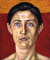 Γιάννης Βαλαβανίδης, Πρόσωπο, 1998, τέμπερα σε χαρτί, 43 x 34 εκ.