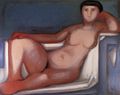 Diamantis Diamantopoulos, Female nude, 1949-1974, oil on canvas, 120 x 150 cm