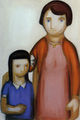 Diamantis Diamantopoulos, Mother and daughter, 1949-1978, oil on canvas, 70 x 49 cm