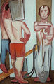 Diamantis Diamantopoulos, Builders, 1949-1978, oil on canvas, 186 x 122.5 cm
