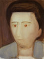 Diamantis Diamantopoulos, Female head, 1949-1978, oil on canvas, 42 x 30 cm