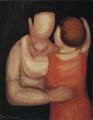 Diamantis Diamantopoulos, The couple, 1949-1978, oil on canvas, 43.5 x 34 cm