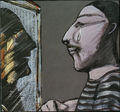 Νίκος Χουλιαράς, Ο ζωγραφισμένος που δακρύζει, 1985-88, ακρυλικό σε χαρτόνι, 39 x 42 εκ.