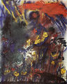 Thanos Tsingos, Flowers and imaginary animal, 1958, oil on canvas, 90 x 72 cm