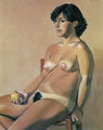 Lefteris Kanakakis, Nude with pomegranate, 1980, oil, 92 x 73 cm