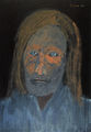 Σίλεια Δασκοπούλου, Ο άνθρωπος με τα σβυσμένα μάτια, 1982, ελαιογραφία, 92 x 63 εκ.