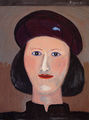 Σίλεια Δασκοπούλου, Γυναίκα με μπερέ, 1988, ακρυλικό, 80 x 60 εκ.