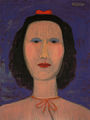 Σίλεια Δασκοπούλου, Η χαμηλοβλεπούσα, 1991, ακρυλικό, 80 x 60 εκ.
