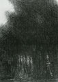 Ντίκος Βυζάντιος, Το δάσος, 1977, pierre noire σε χαρτί, 104 x 77 εκ.