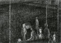 Ντίκος Βυζάντιος, Άνθρωποι, 1978, pierre noire σε χαρτί, 75 x 105 εκ.